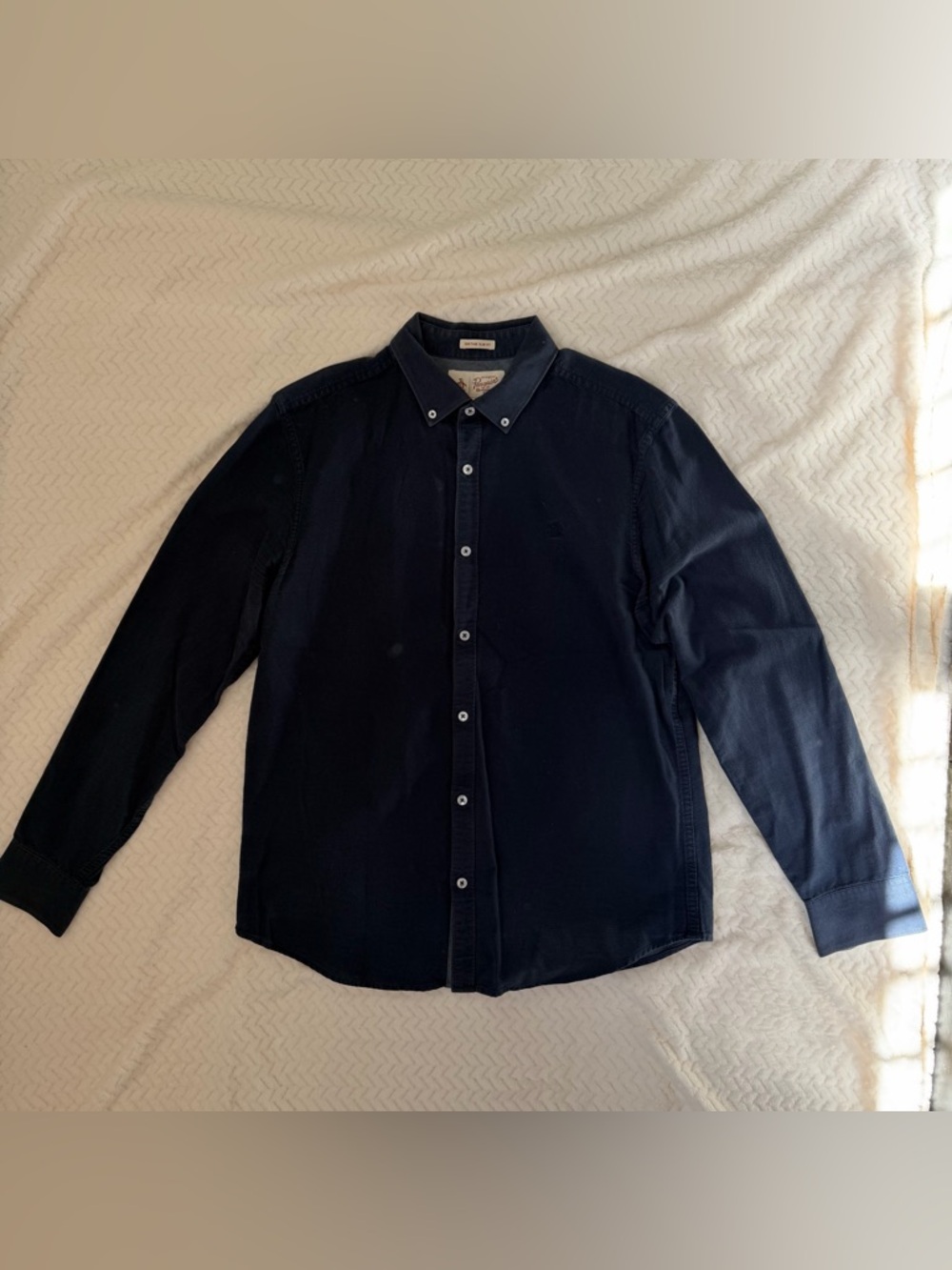 Original Penguin Men's Dark Navy Button-Down Long Sleeve Shirt
